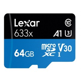 Memory Card 64GB Class 10 U3 V30 Lexar 633x microSDXC
