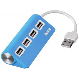 HAMA USB 2.0 Hub 1:4, bus powered, blue