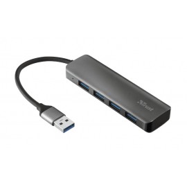 USB Hub Trust Halyx 4-Port USB 3.2 Hub USB-A 3.1 Gen 1 4x USB-A 3.2 Gen 1 Grey