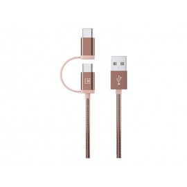 Data Cable SAS Braided Luxury USB to Type-C / micro USB 1.2m Rose Gold 100-16-011