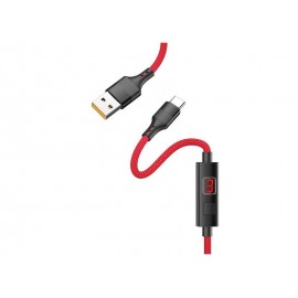 Data Cable Hoco S13 Central USB-C 1.2m με ένδειξη φόρτισης Red