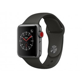 Refurbished Apple Watch 3 GPS + Cellular 38mm Space Gray Aluminum Case with Black Sport Band
