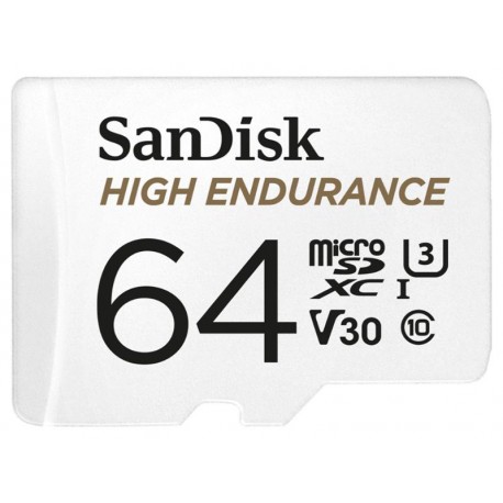 Memory Card 64GB Class 10 U3 Sandisk High Endurance White SDSQQNR-064G-GN6IA 100MB/s