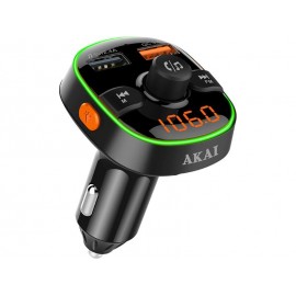 Φορτιστής Αυτοκινήτου Akai 3.4Α Quick Charge με FM Bluetooth Transmitter FMT-52BT Black