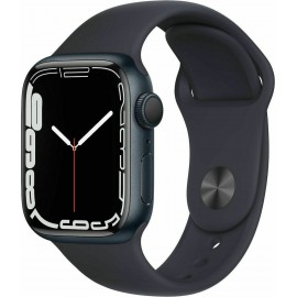 Apple Watch Series 7 Aluminium 45mm Αδιάβροχο με Παλμογράφο (Midnight)