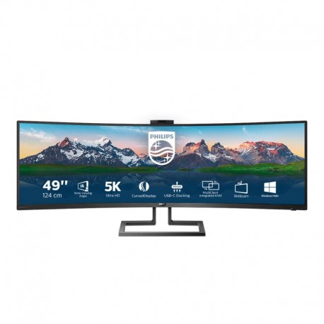  Monitor PHILIPS 499P9H/00 48.8 ", VA, 5120x1440, 5 ms, 60 Hz, Curved screen