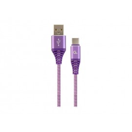 Data Cable Cablexpert USB 2.0 to USB-C Cotton Braided 1m Purple
