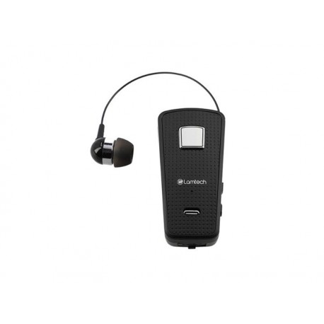 Bluetooth Lamtech LAM000476 Retractable Clip on Headset Black