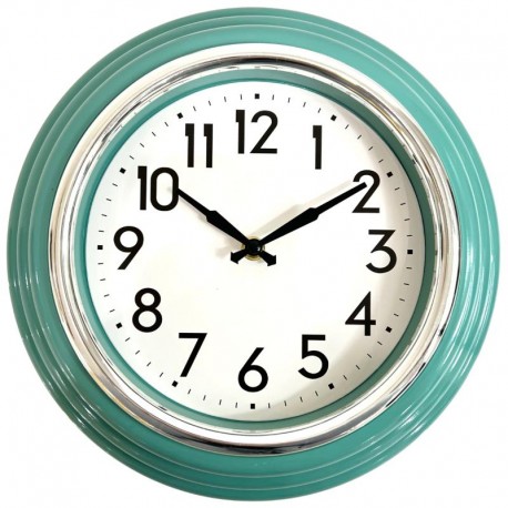 Ρολόι Τοίχου Πράσινο Πλαστικό Φ30x6cm