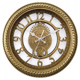 Ρολόι Τοίχου Χρυσό Πλαστικό Φ30.5x4.6cm