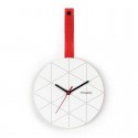Ρολόι Τοίχου MINUET Λευκό/Κόκκινο Ξύλο/Ύφασμα 23x23x2cm