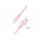 Data Cable Lamtech USB 2.0 to USB-C Flat 1m Pink