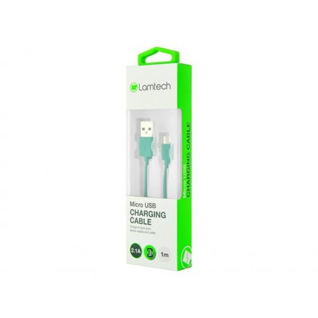 Data Cable Lamtech USB 2.0 to Micro USB 1m Green