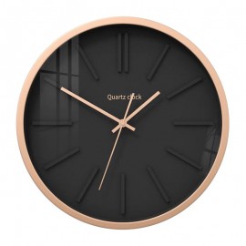 Ρολόι Τοίχου Μαύρο/Μπεζ Μέταλλο/MDF 40x40x6cm