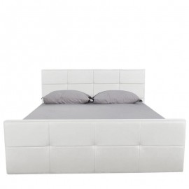 Κρεβάτι ANEMONE Λευκό PU Με Αποθηκευτικό Χώρο 217x170x100cm