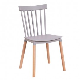 Καρέκλα FLAPPER Γκρι PP/Ξύλο 42.5x49.5x84cm