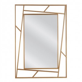 Καθρέπτης Τοίχου AROD Χρυσό Μέταλλο/Γυαλί 80x1.5x60cm