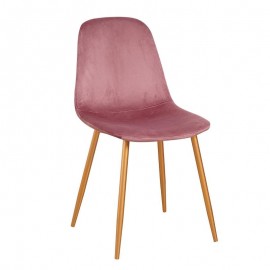 Καρέκλα AUDUBON Ροζ/Χρυσό Ύφασμα/Ξύλο 44x52x85cm