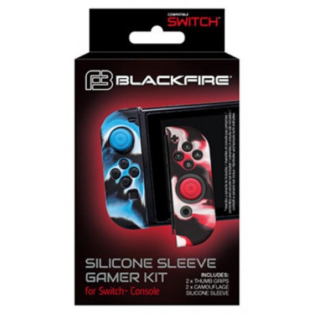 Ardistel Nintendo Switch Joy-Con Blackfire Gamer Kit 2xThumb Grips + 2xSilicone Sleeves