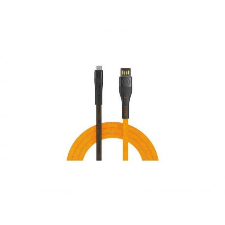 Data Cable Hammer Braided USB 2.0 to micro USB-C 1.2m Orange