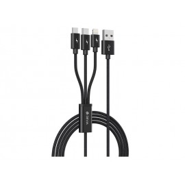 Data Cable Devia Braided 3in1 USB to micro USB / USB C / Lightning Gracious Black 1.2m 011101-0409