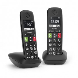 Ασύρματο Τηλέφωνο Gigaset E290 Duo με Aνοιχτή Aκρόαση Black