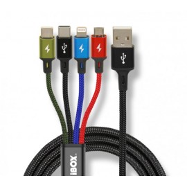 IBOX Universal 4 in 1 charging cable I-BOX USB IKUM4W1 - Kabel IKUM4W1CLR