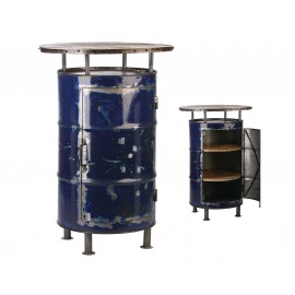 Boηθητικό τραπέζι "Barrel" (84183) Από Μέταλλο και Ξύλο, με 3 ράφια και διαστάσεις 76x116cm