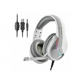 NGS GHX-515 Over Ear Gaming Headset με RGB LED Lights & Volume Control, USB / 3.5mm, σε λευκό χρώμα