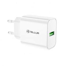 Tellur Οικιακός Φορτιστής USB-A με QuickCharge 3.0 (QC3.0 18W) σε λευκό χρώμα (TLL151401)
