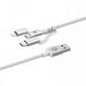 Mophie 3 σε 1 Charging Cable (microUSB / USB-C / Lightning) Αλουμινένιο καλώδιο δεδομένων (1 μέτρο – λευκό)