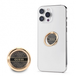 Guess 4G Ring Stand Μοντέρνο Pop Holder για smartphone σε μαύρο/καφέ/χρυσό