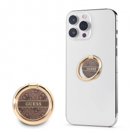 Guess 4G Ring Stand Μοντέρνο Pop Holder για smartphone σε καφέ/χρυσό