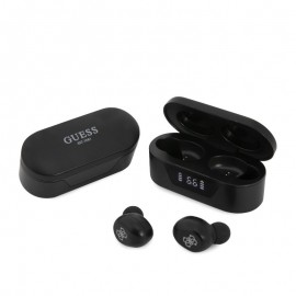 Guess Bluetooth Stereo Headset 5.0 True Wireless Ασύρματα Ακουστικά & θήκη φόρτισης (Μαύρα - GUTWST31EK)