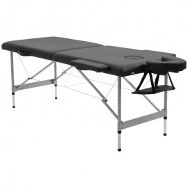 Τραπέζι μασάζ HOMCOM φορητό και πτυσσόμενο με ρυθμιζόμενο ύψος και επενδυμένο κάθισμα, 186x71x62-83 cm, Μαύρο