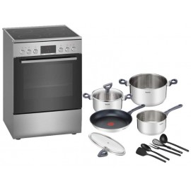 Set Κουζίνα Κεραμική Bosch HKR 39C250 + Μαγειρικά Σκεύη Tefal G713SB45 11τμχ