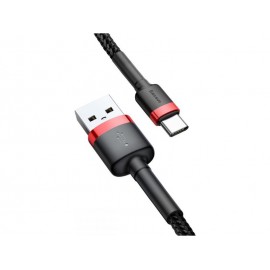Data Cable Baseus Cafule Braided USB-C 1.0m Red Black CATKLF-B91