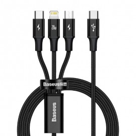 Data Cable Baseus USB to micro USB/Type-C/Lightning 1.5m Black
