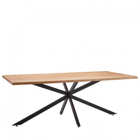 Τραπέζι Τραπεζαρίας DRYOPIS Φυσικό/Μαύρο Ξύλο/Μέταλλο 200x100x75cm