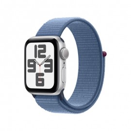 Apple Watch SE 2023 40mm Silver Aluminum Case with Winter Blue Sport Loop