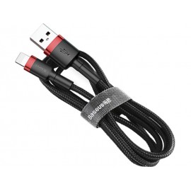 Data Cable Baseus Cafule Braided Lightning 0.5m Red Black